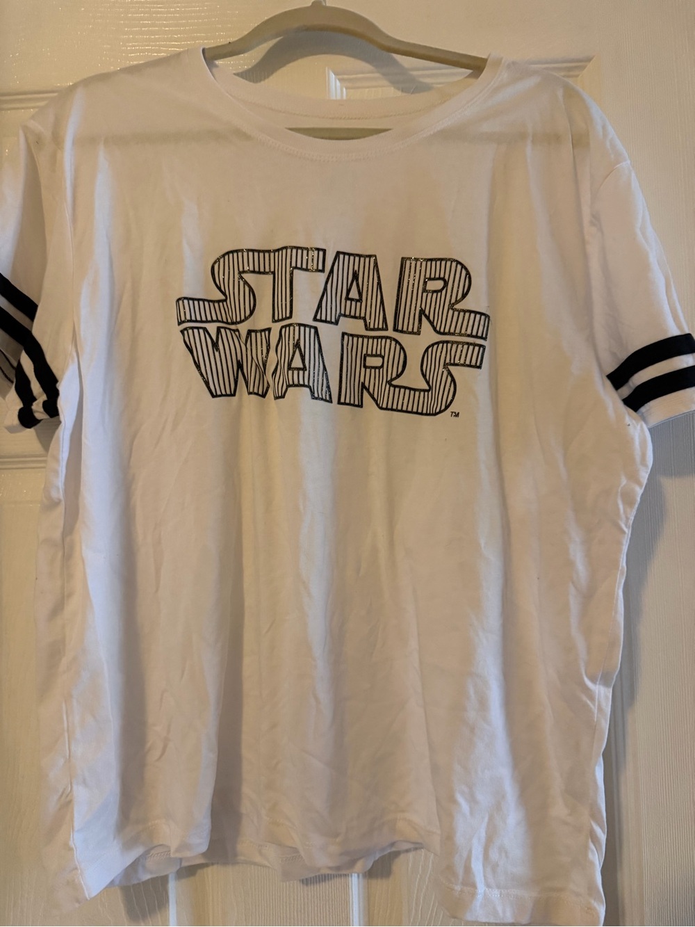 Star Wars Women’s White Graphic Tee with Black Trim